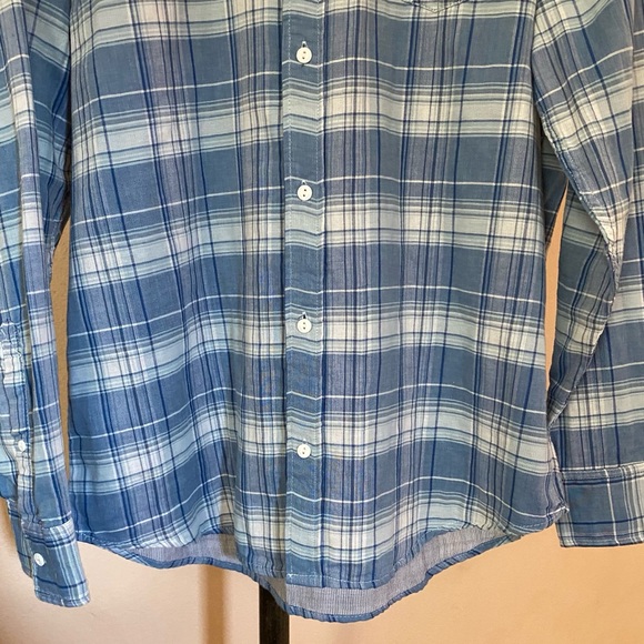 Blue White Plaid Wallin & Bros Button-Down Shirt L - Picture 7 of 11